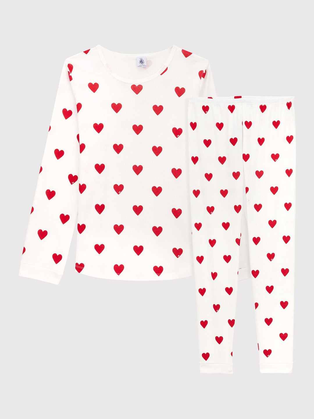 PIGIAMA BAMBINA FANTASIA CUORI A COSTINE A00J7 01 PETIT BATEAU 