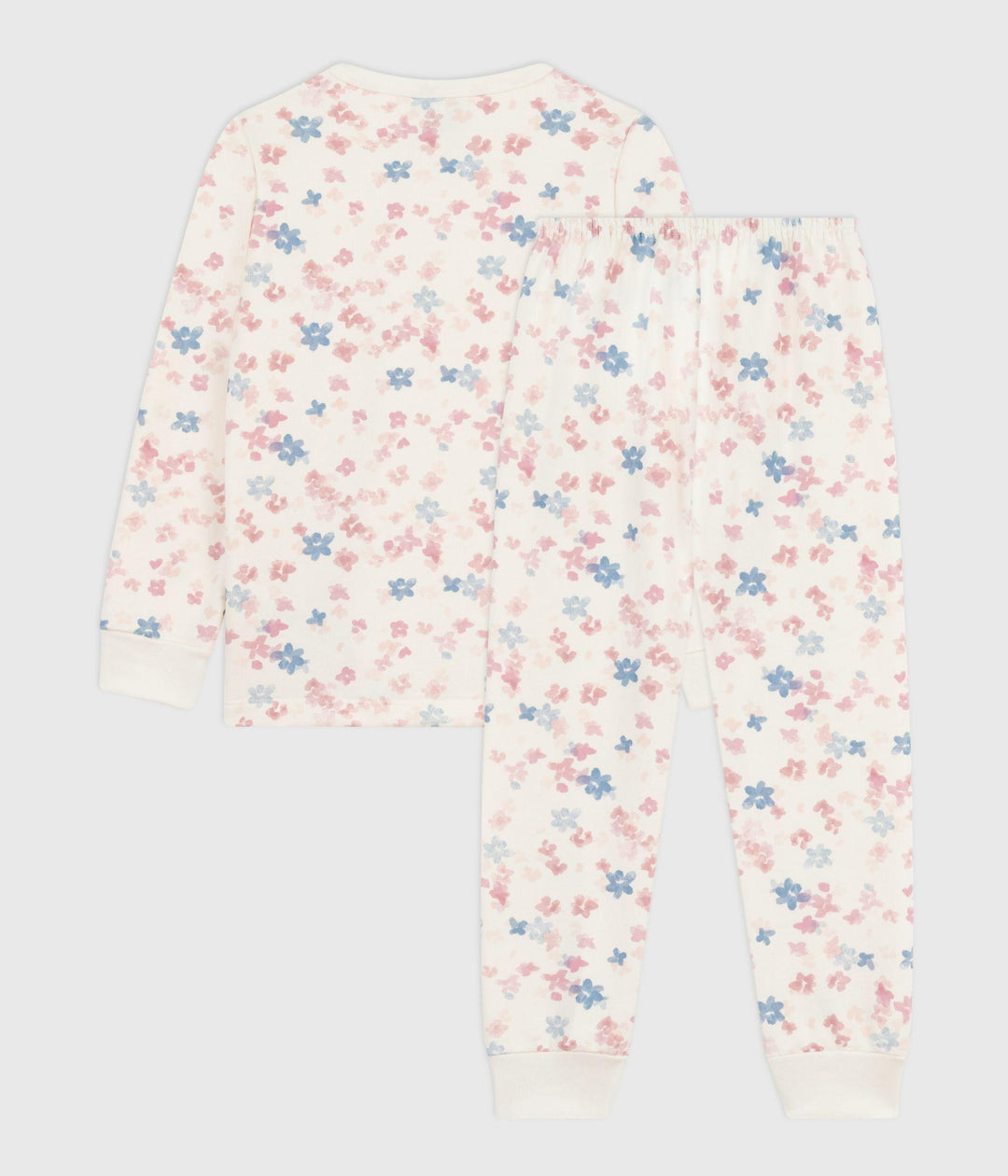 Pigiama bambino in tessuto felpato con stampa a fiori A0DS0 01 PETIT BATEAU 