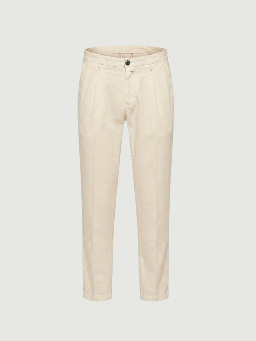 Pantalone chino in lino e cotone beige P-TONY 23 ANDREA MORANDO 