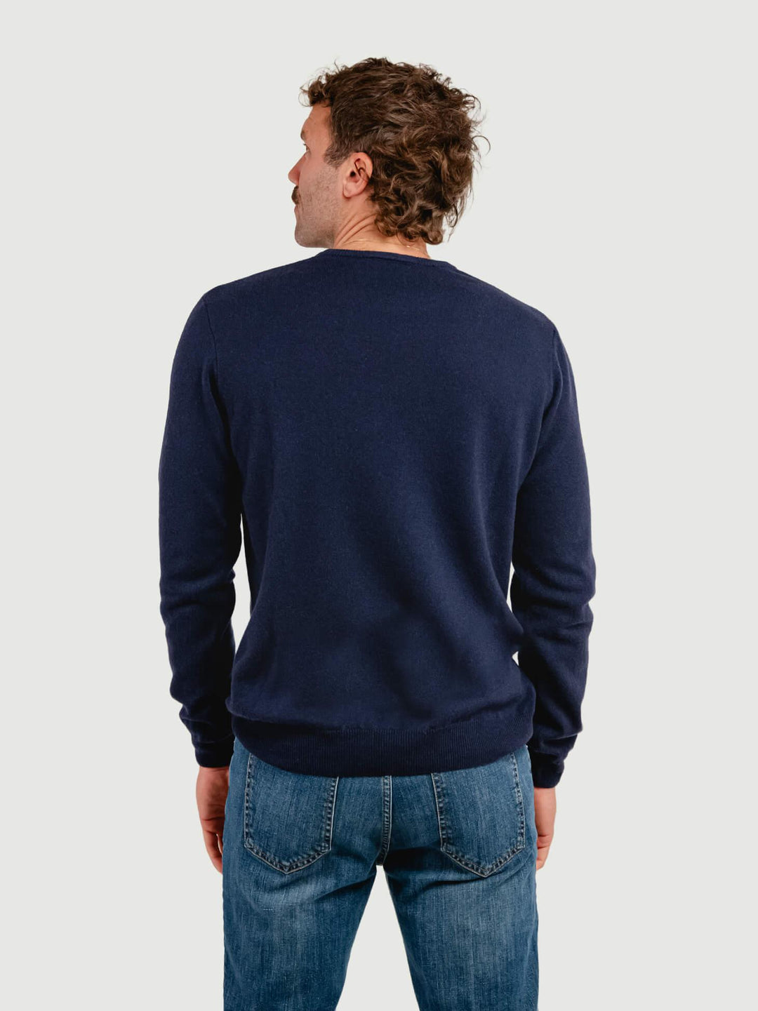 MAGLIA GIROCOLLO 100% CASHMERE BLU NAVY U0125 BLU NAVY ANDREA MORANDO 