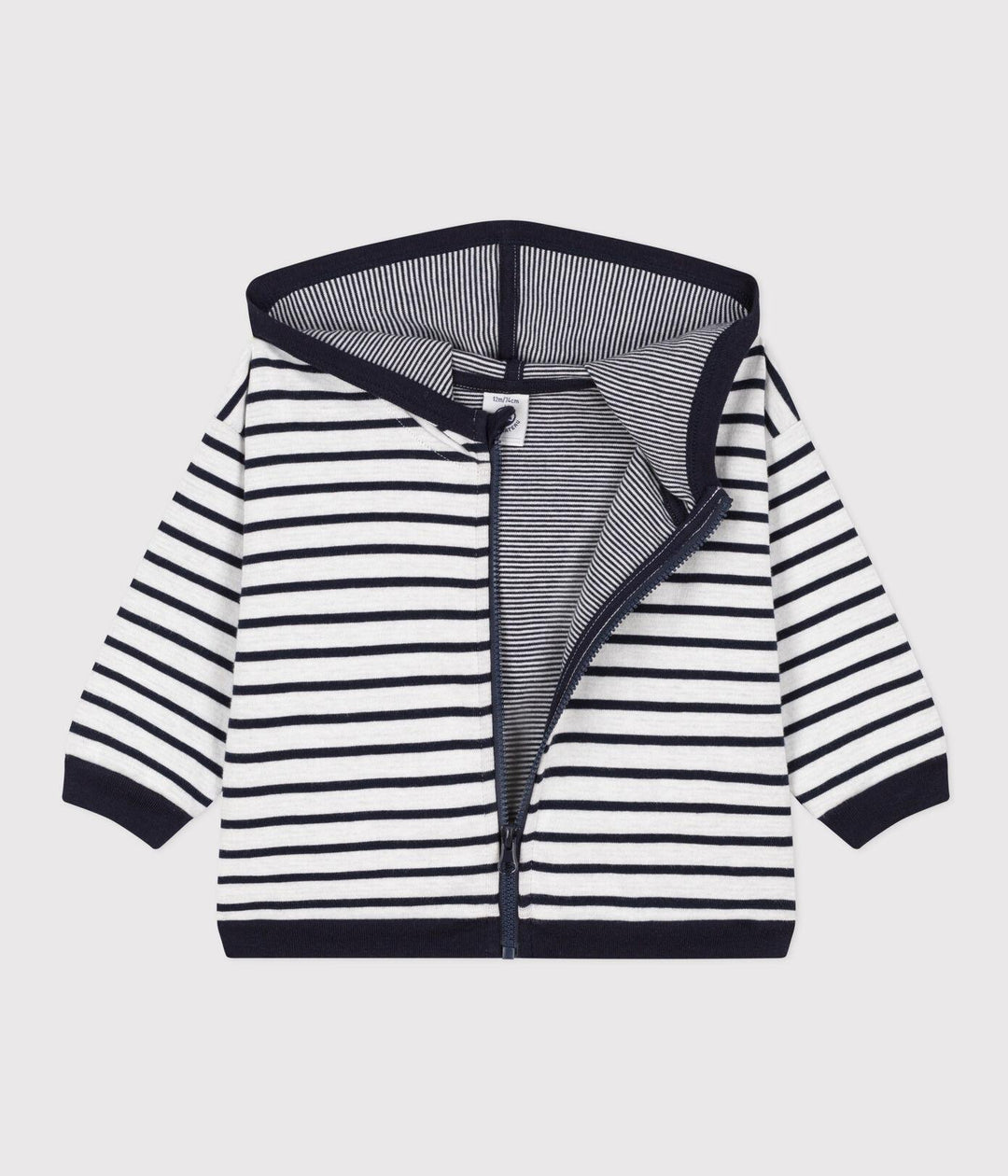FELPA CON CAPPUCCIO IN JERSEY SPESSO PER BEBÈ A08H1 01 PETIT BATEAU 