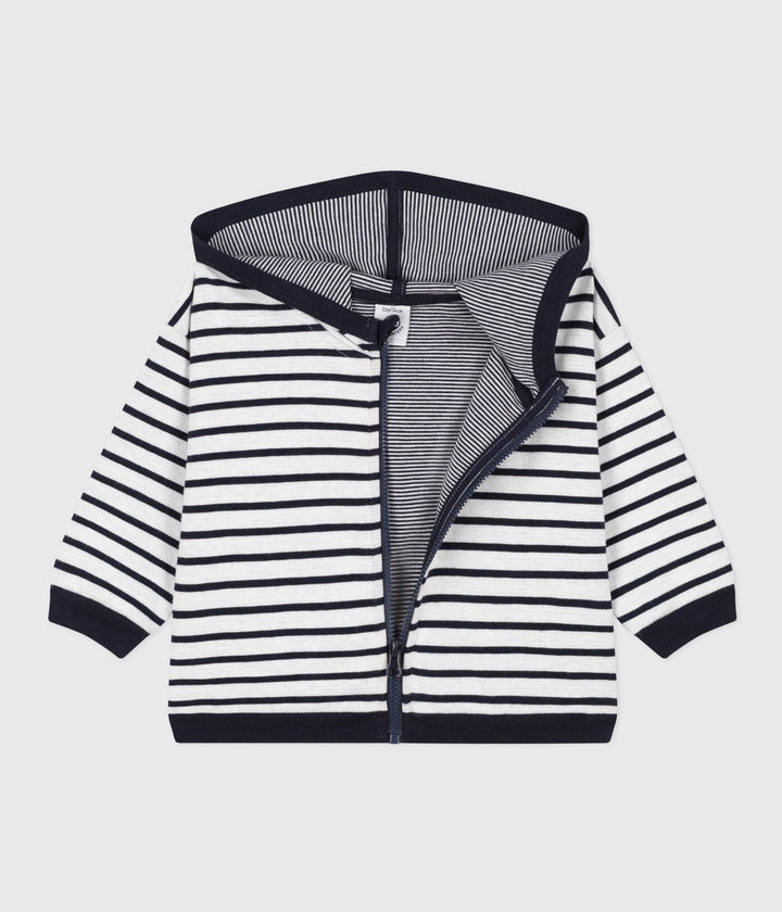 FELPA CON CAPPUCCIO IN JERSEY SPESSO PER BEBÈ A08H1 01 PETIT BATEAU 