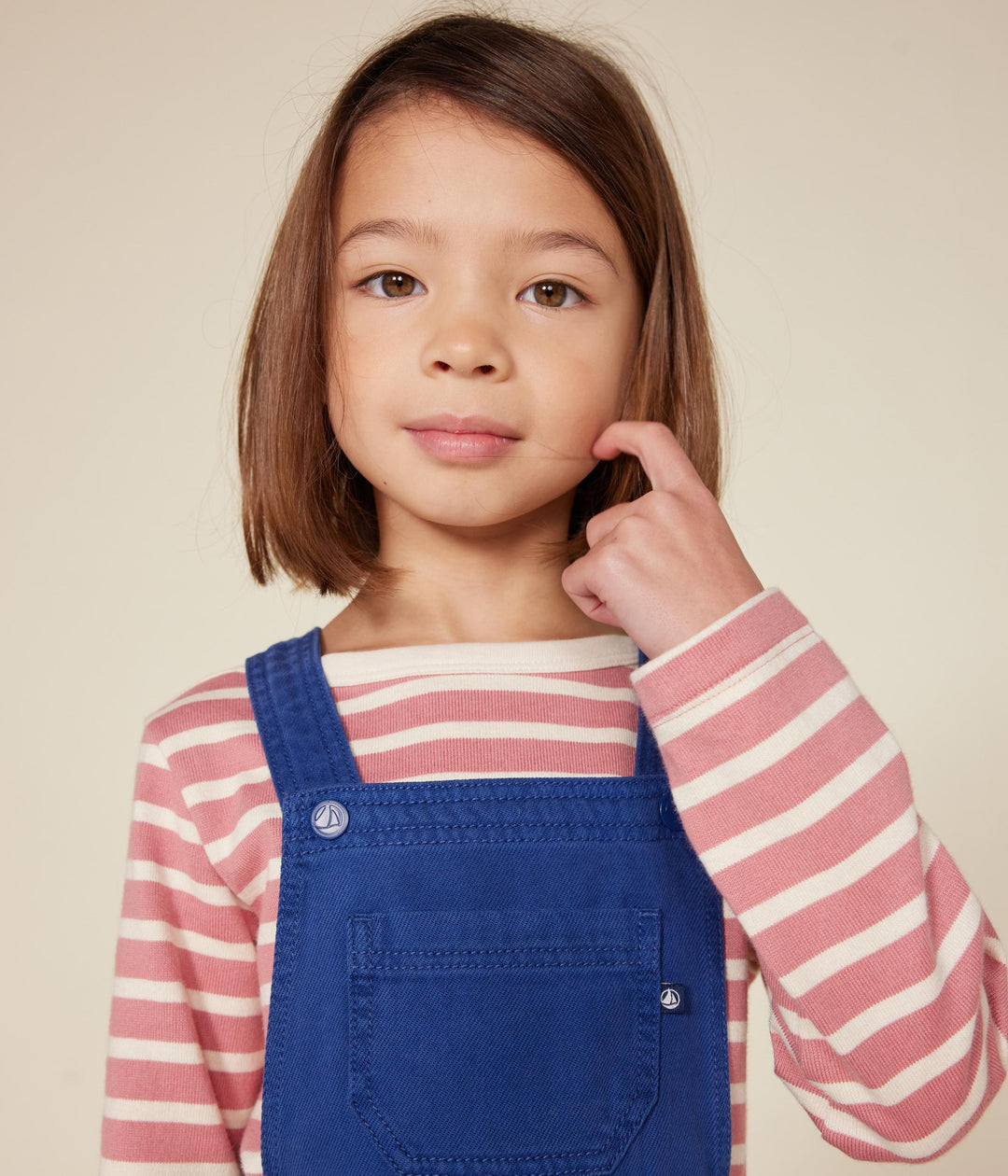 Marinière a righe rosa e bianco in cotone A0BJL 02 PETIT BATEAU 