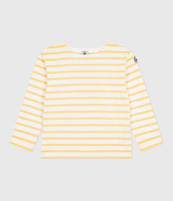 Marinière giallo e bianco A0FR6 02 PETIT BATEAU 