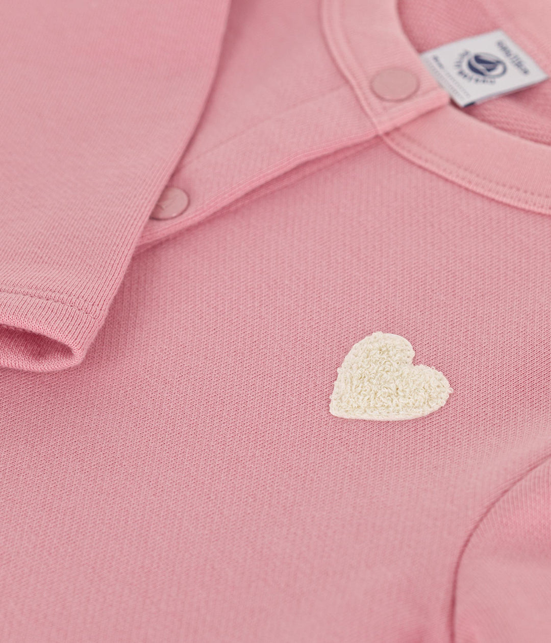 Cardigan in tessuto felpato rosa bambina A0D6E 01 PETIT BATEAU 