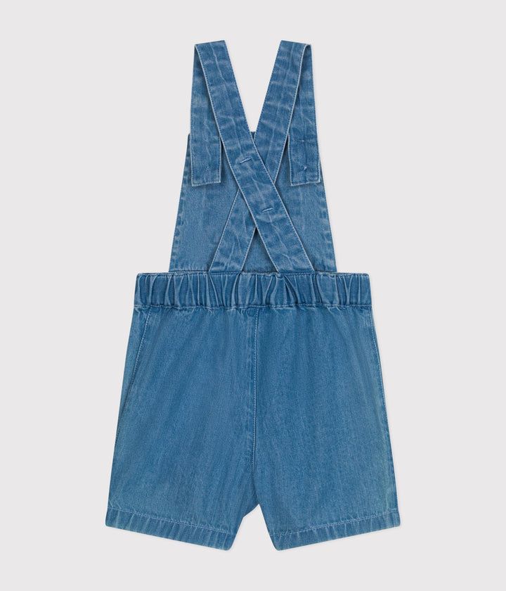 SALOPETTE CORTA BEBÈ IN DENIM LEGGERO A09JP 01 PETIT BATEAU 
