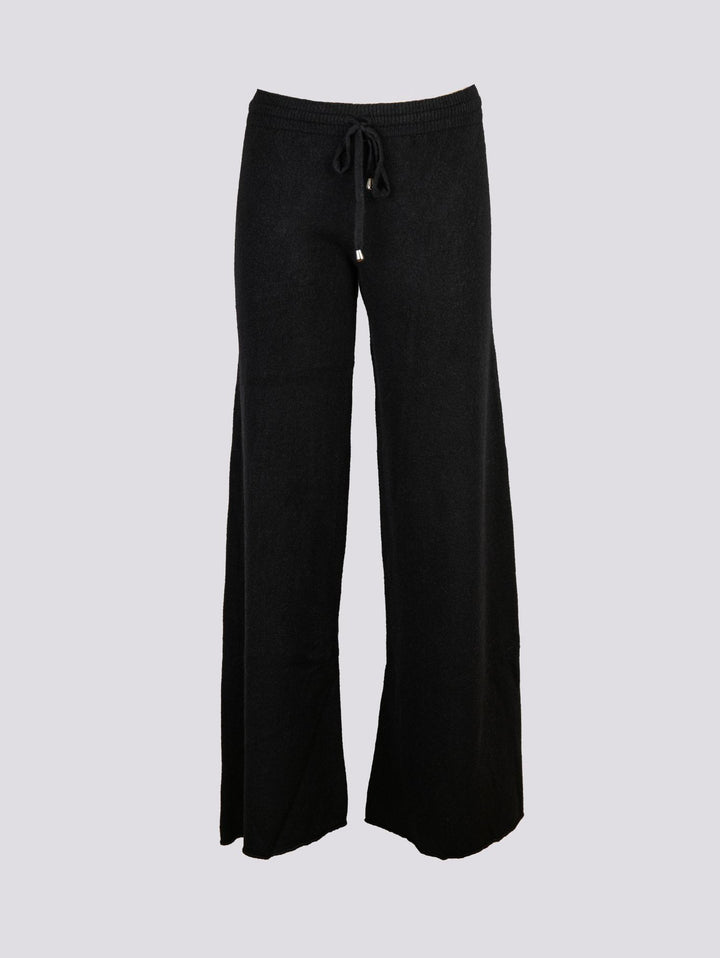 PANTALONE A PALAZZO IN MAGLIA NERO 0370/176 0010 BIMOR 