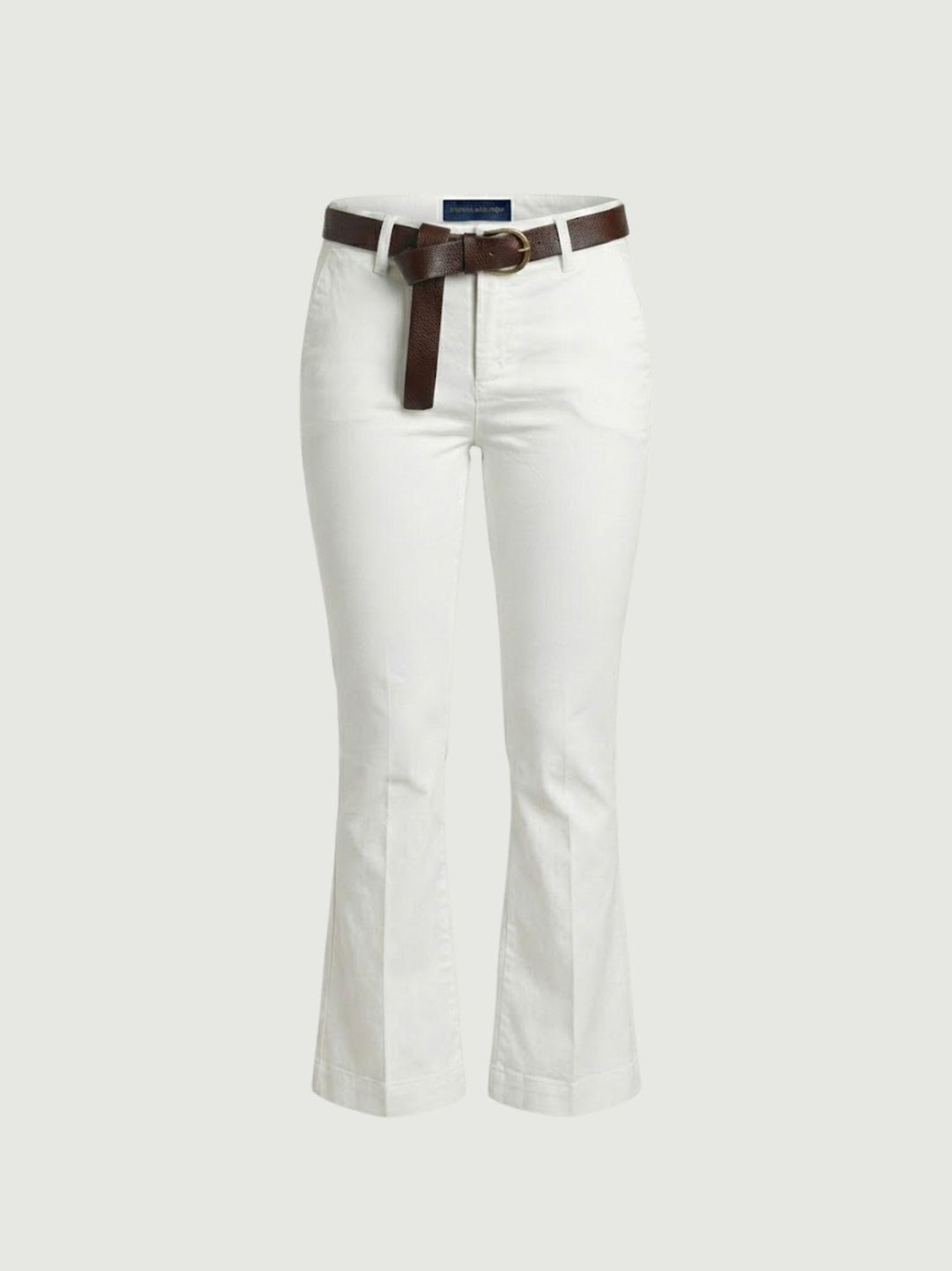 Pantalone a trombetta in cotone bianco 824MA LATTE ANDREA MORANDO 