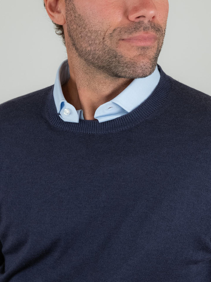 GIROCOLLO IN LANA MERINO BLU F2W4CT00M021 114 ANDREA MORANDO 