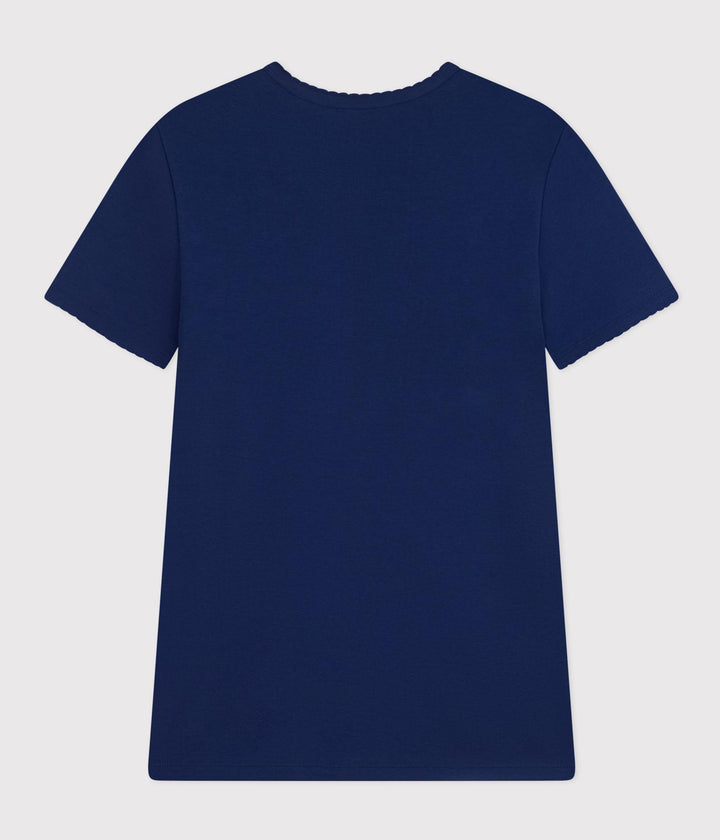 T-SHIRT BLU L'ICONIQUE COCOTTE IN COTONE DONNA A0A1L 05 PETIT BATEAU 
