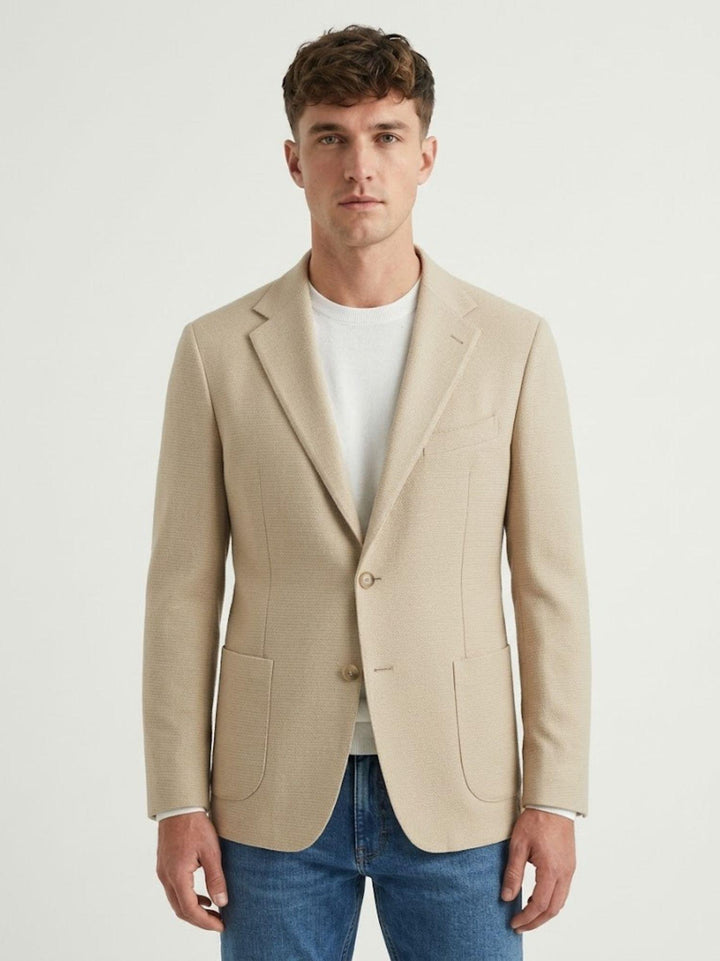 Blazer con microtrama beige M0002PL012M 2010 ANDREA MORANDO 