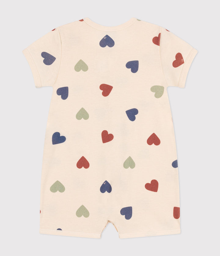 TUTINA CORTA MOTIVO A CUORI BEBÈ IN COTONE A09QM 01 PETIT BATEAU 