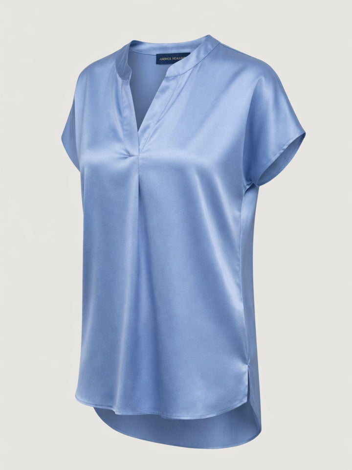 Blusa in raso azzurra M9237 AZZURRO ANDREA MORANDO 