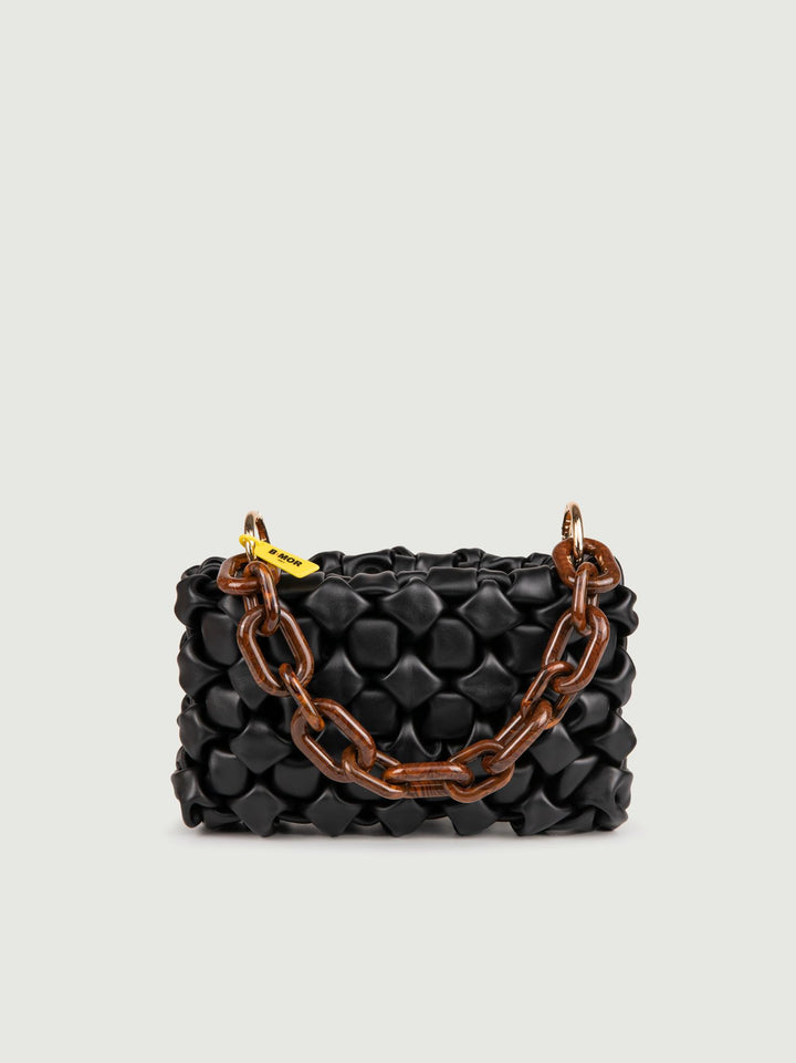 BORSA IN PELLE INTRECCIATA NERO "CURLY" CURLYNEW NERO BIMOR 