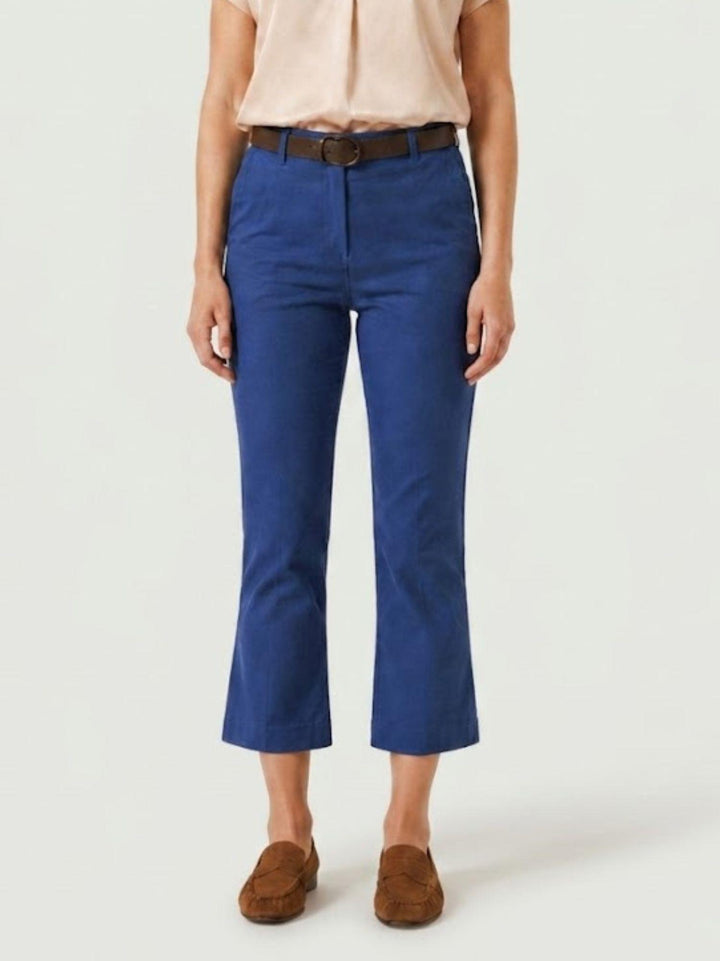Pantalone a trombetta in cotone blu 824MA INCHIOSTRO ANDREA MORANDO 