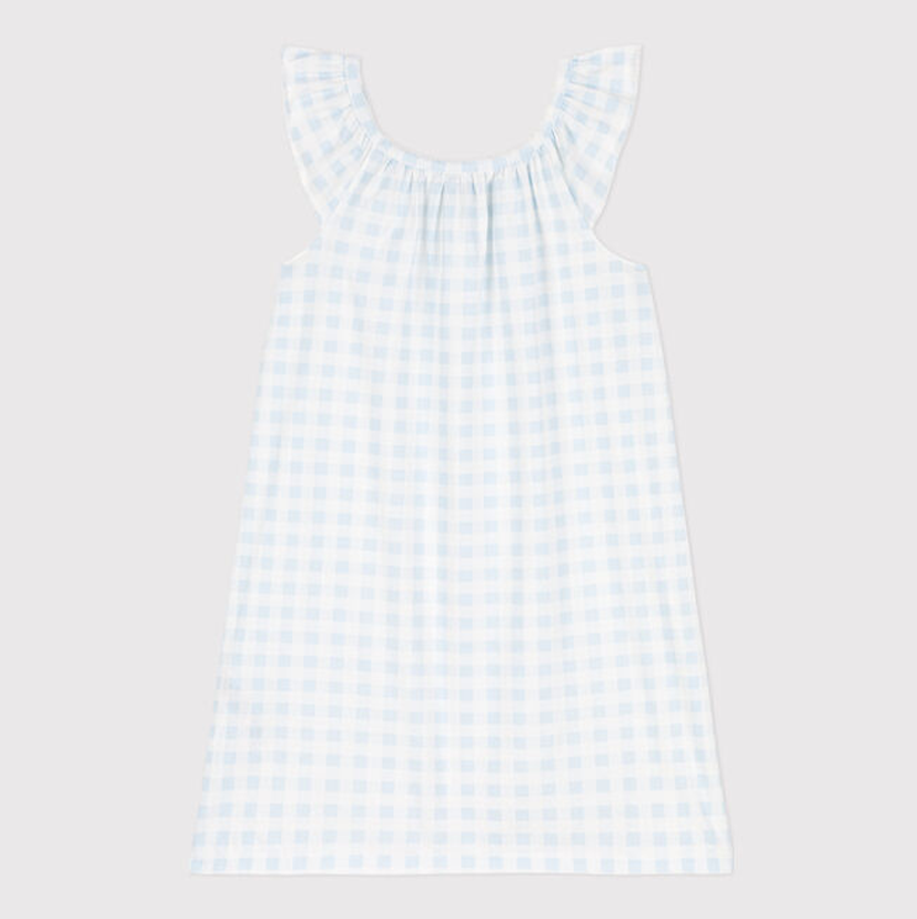 CAMICIA DA NOTTE STAMPA A QUADRETTI IN COTONE SOTTILE A06Y1 01 PETIT BATEAU 