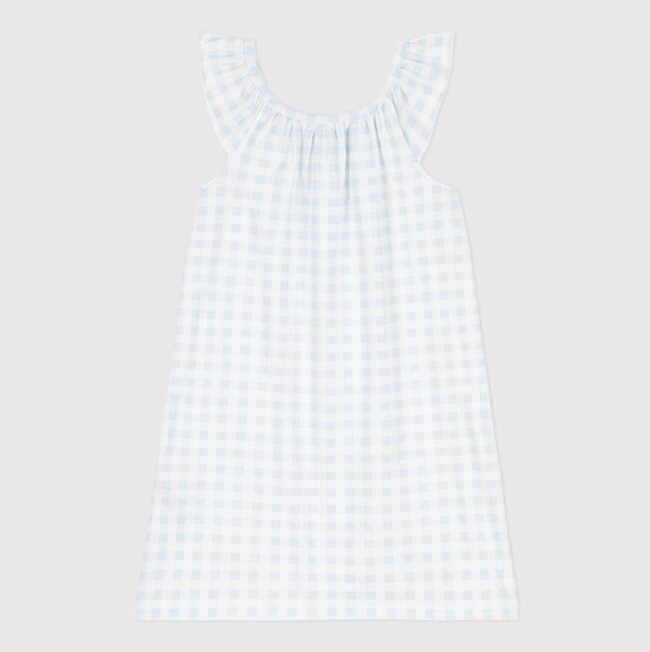 CAMICIA DA NOTTE STAMPA A QUADRETTI IN COTONE SOTTILE A06Y1 01 PETIT BATEAU 