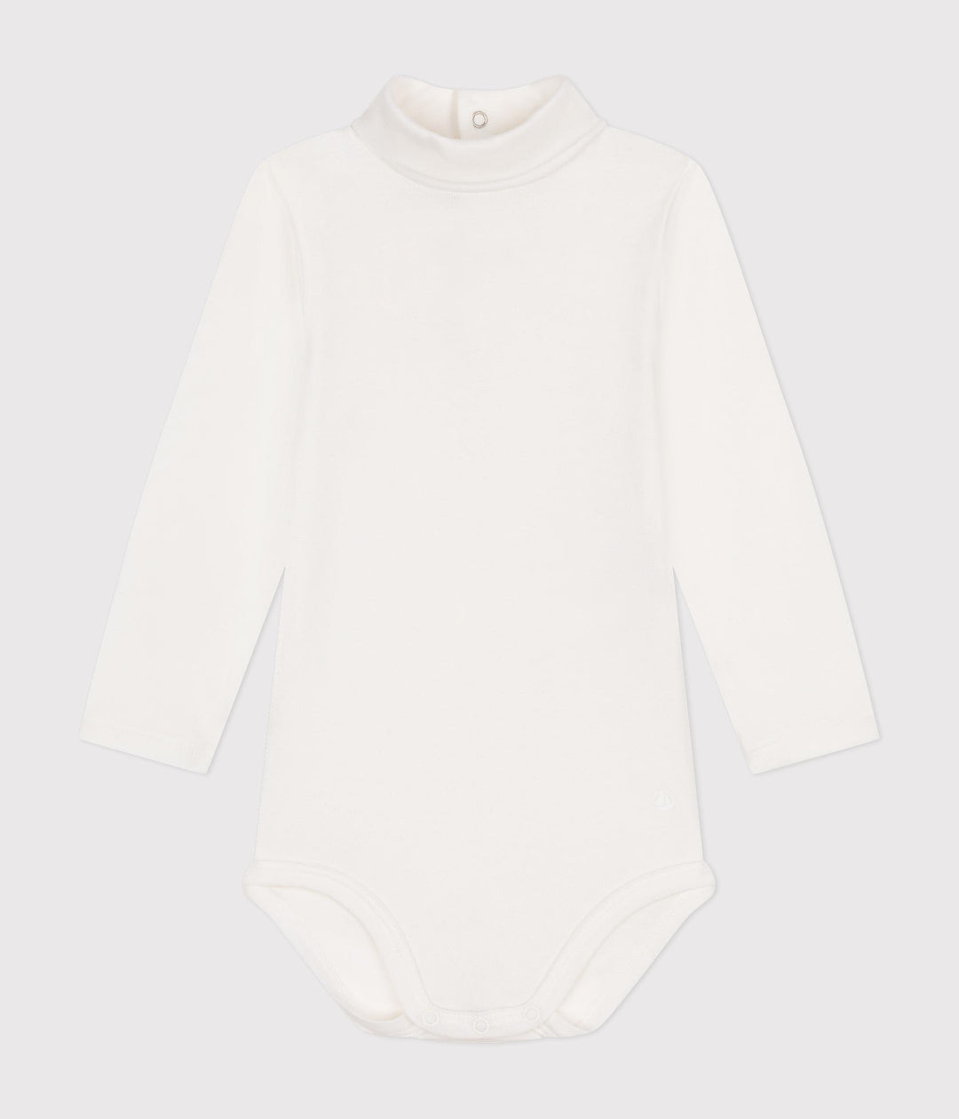 Body bianco a manica lunga e collo alto in cotone A0BQF 04 PETIT BATEAU 