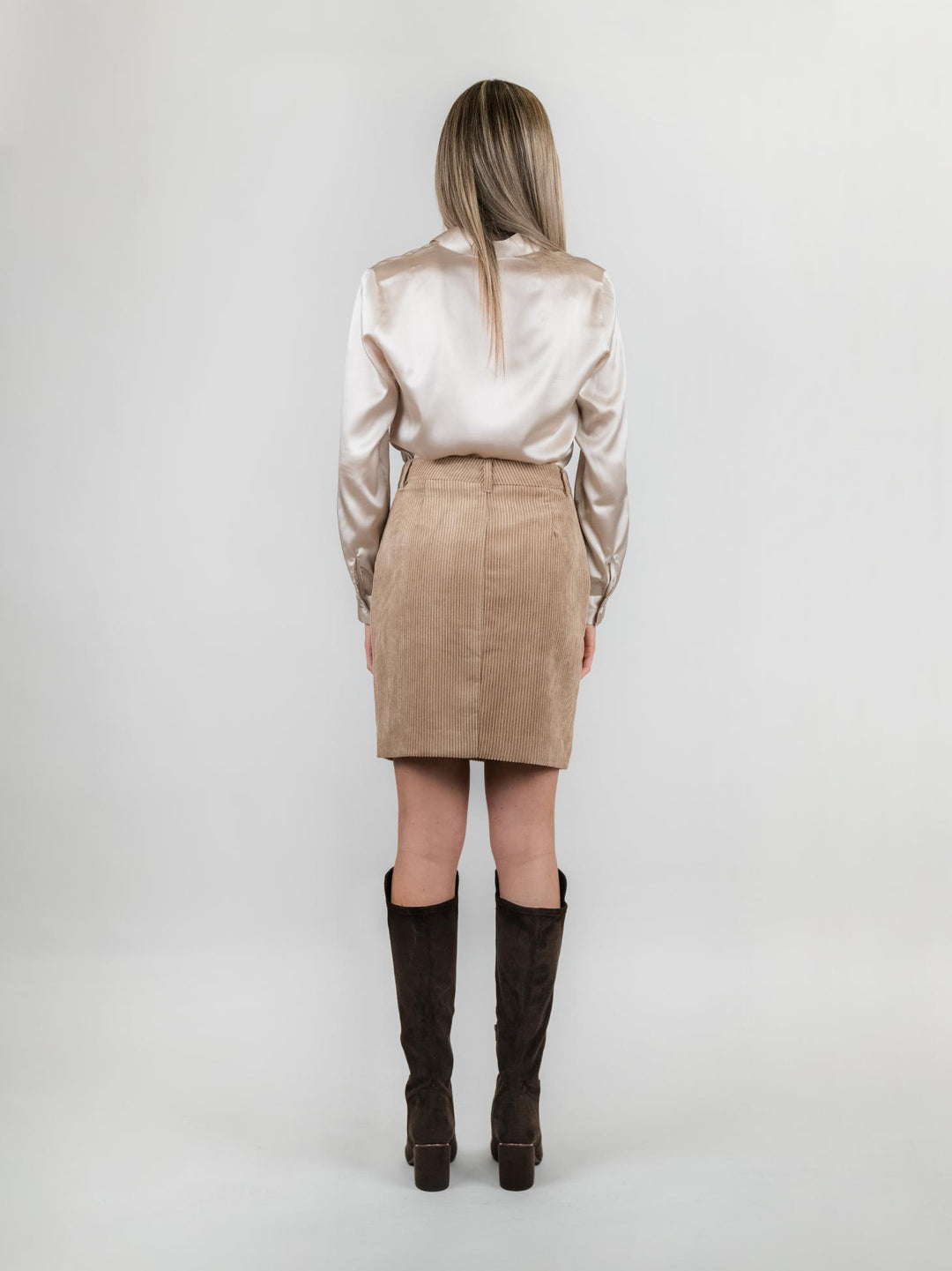 GONNA VELLUTO BEIGE A COSTE GO6542 BEIGE ANDREA MORANDO 