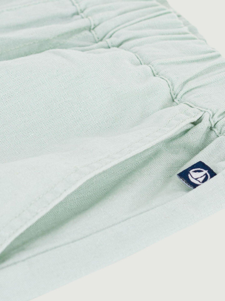Pantalone in lino e cotone verde acqua A0F09 01 PETIT BATEAU 