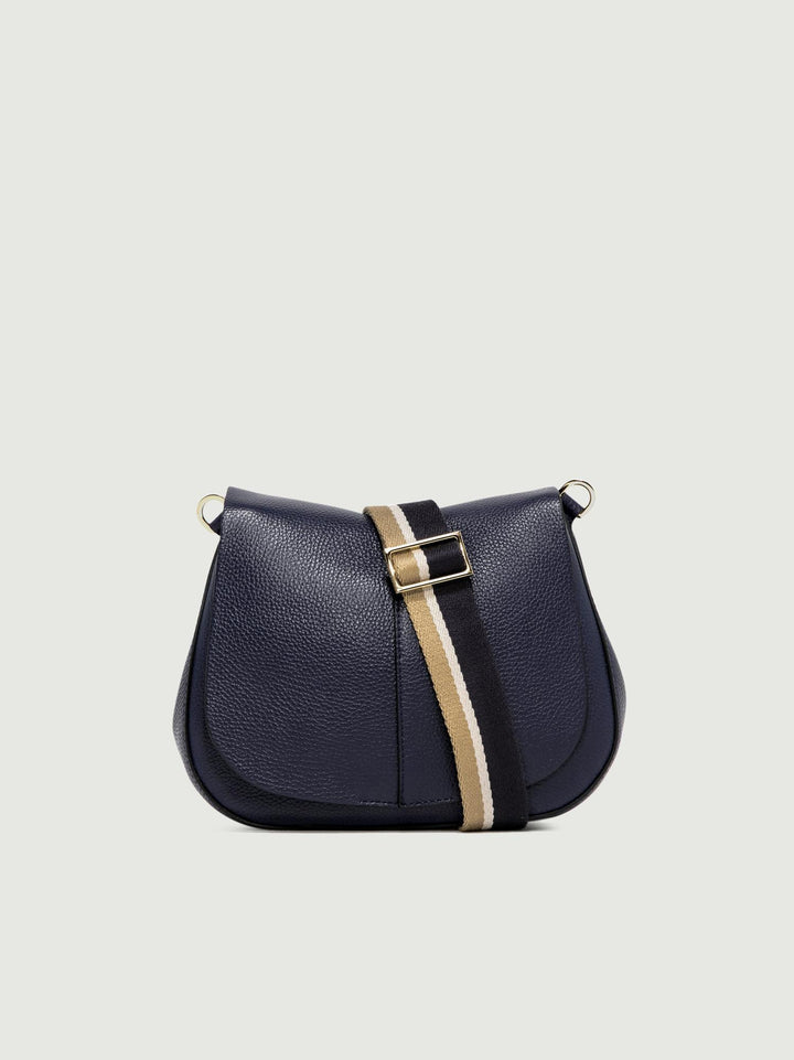 Borsa a tracolla Helena Round in pelle Navy BS 6036/COMM GRN-NA 0208 GIANNI CHIARINI 