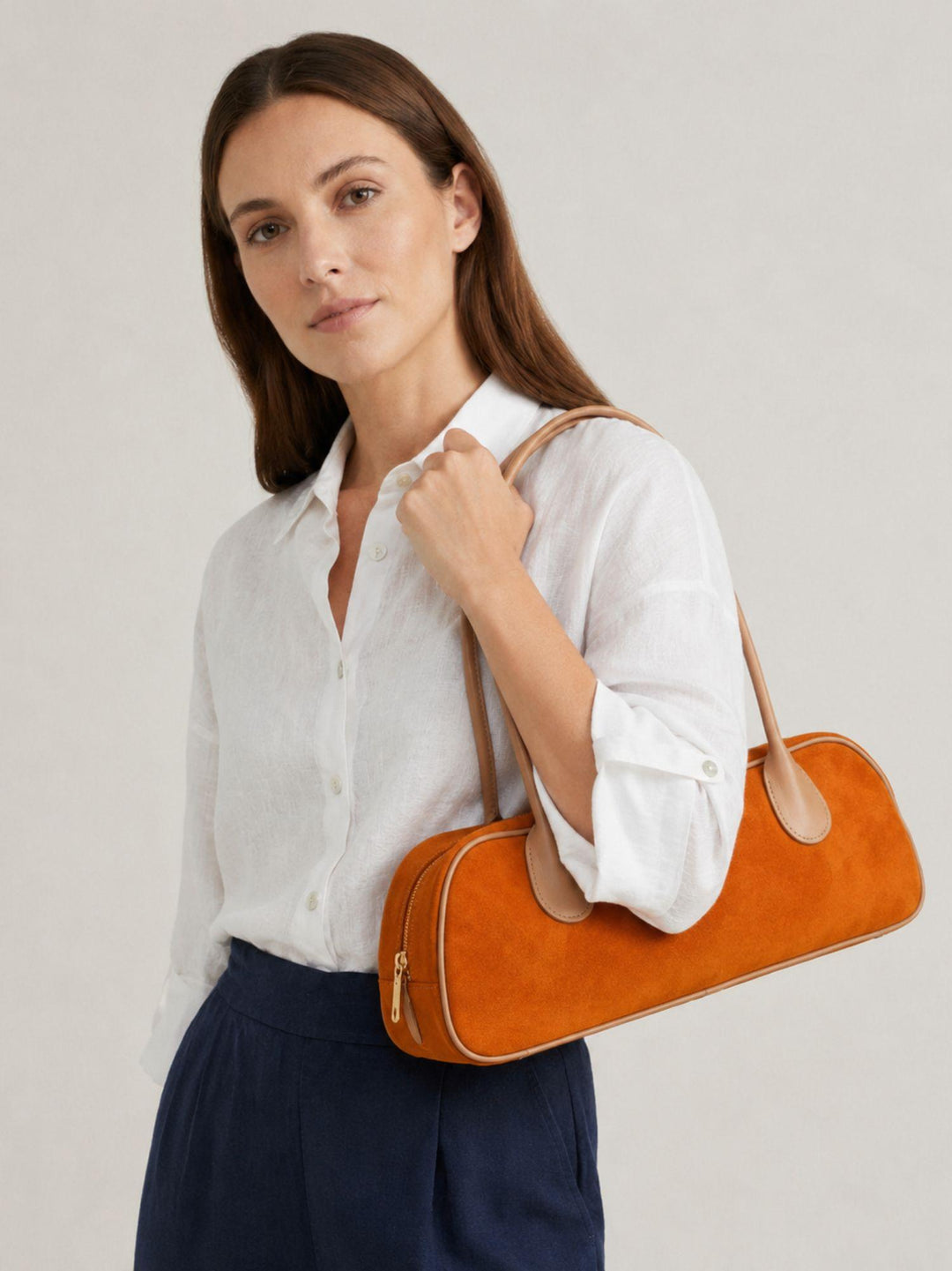 Borsa a spalla Doxie in pelle scamosciata arancio DOXIE ARANCIO BIMOR 