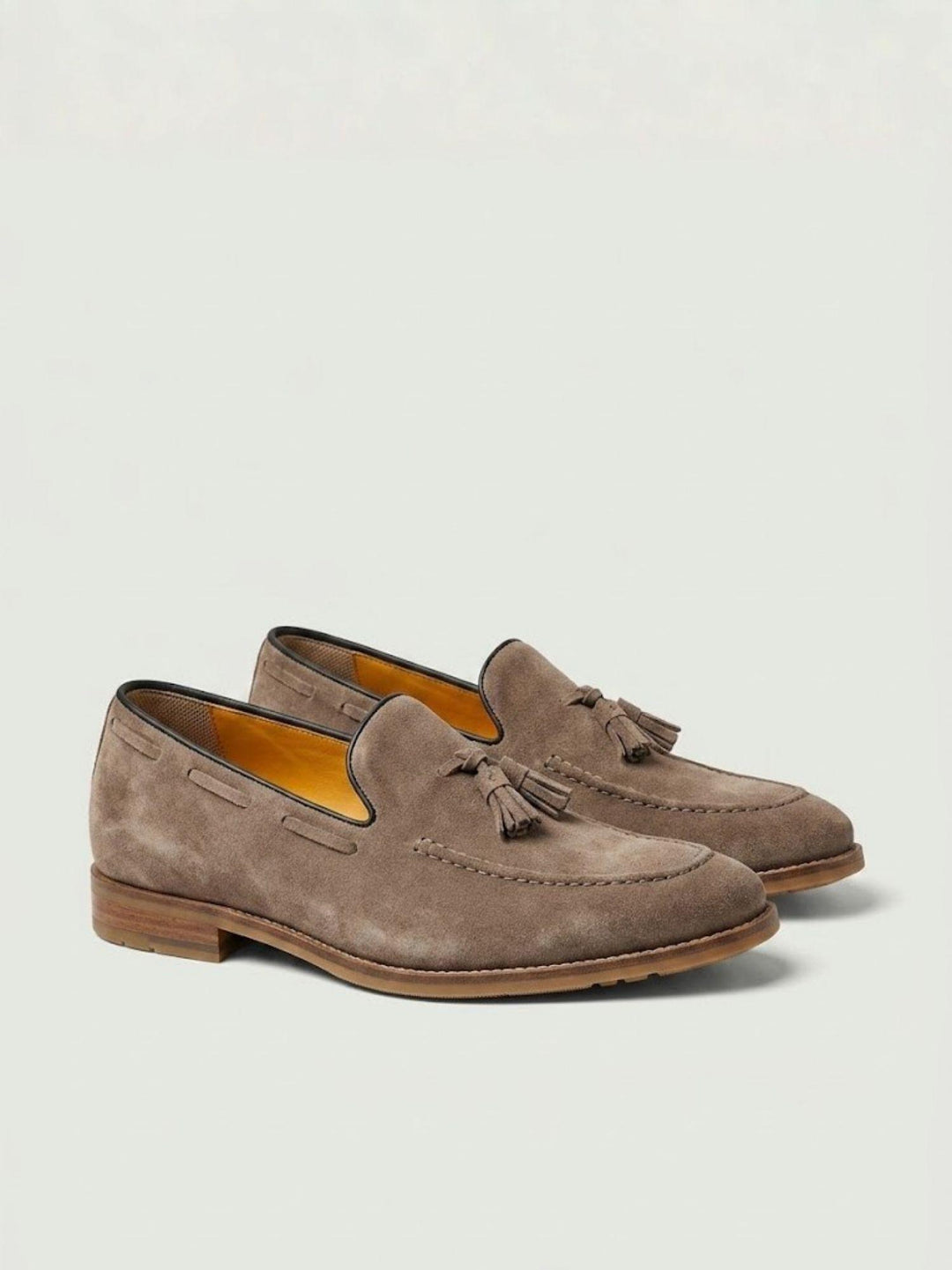 Mocassino tassel loafer in pelle scamosciata taupe 1840 FUMO ANDREA MORANDO 