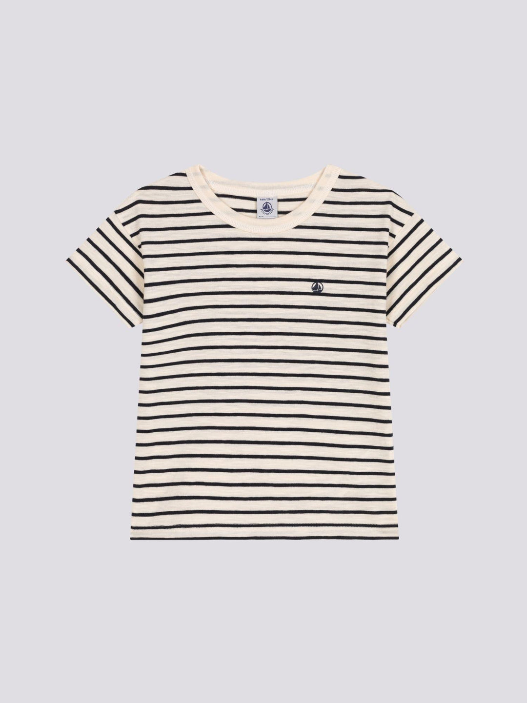 T-SHIRT RIGATA IN JERSEY FIAMMATO BAMBINO A0A22 01 PETIT BATEAU 