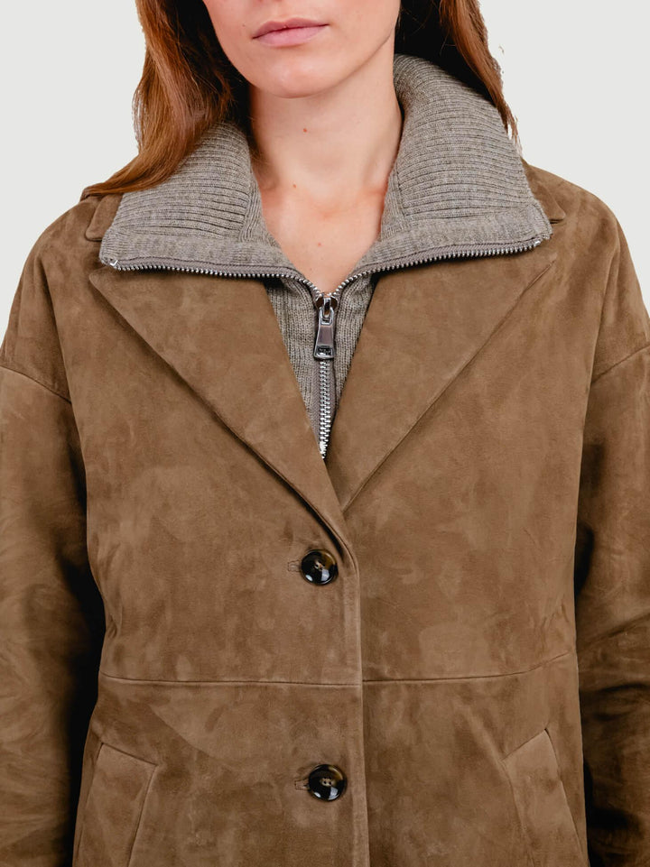 CAPPOTTO IN CAMOSCIO DUNA RENNA DUNA J33 JACK LEATHER 