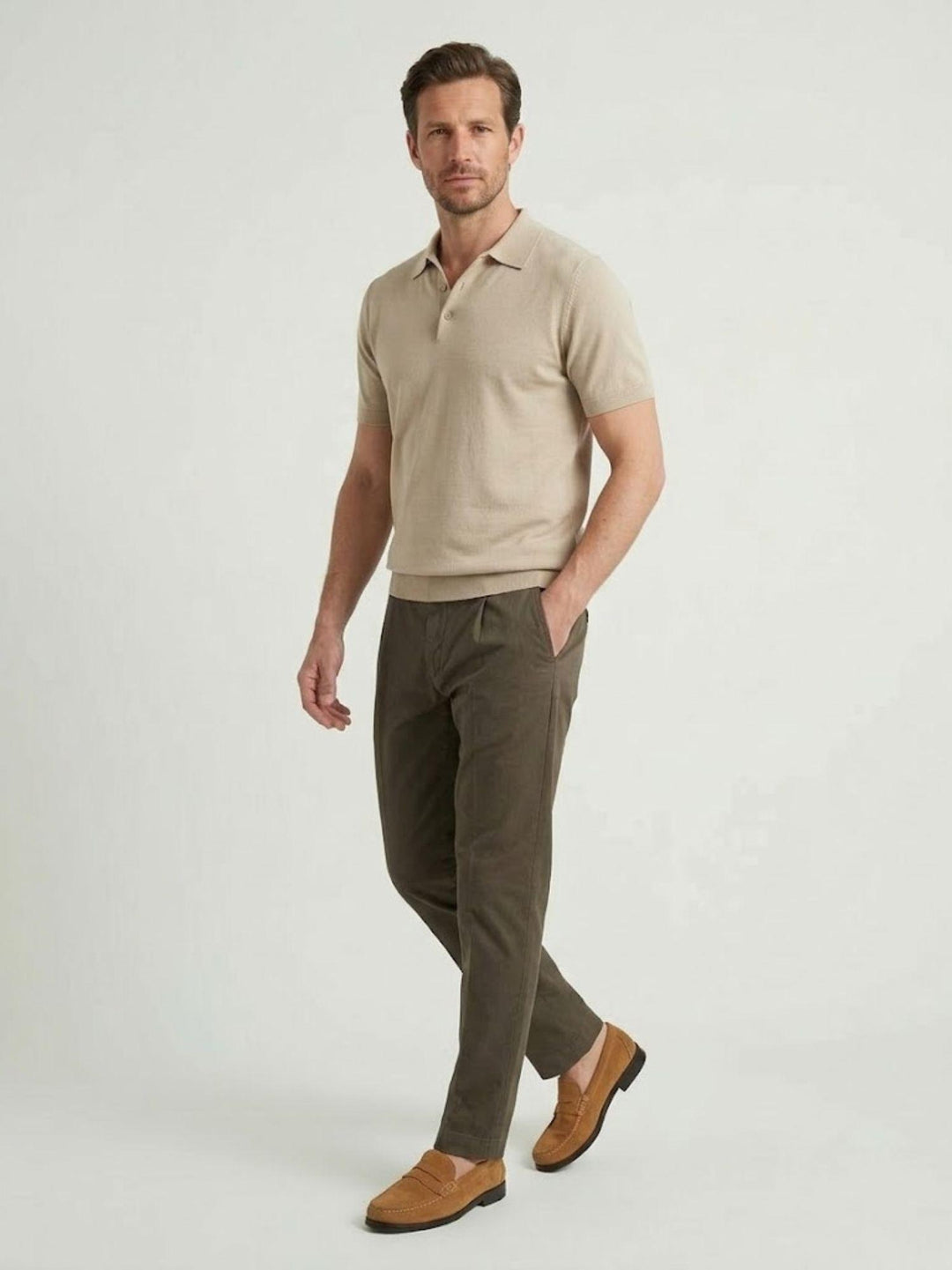 Pantalone con tasche americane lino cotone moro CO0515M 2000 ANDREA MORANDO 