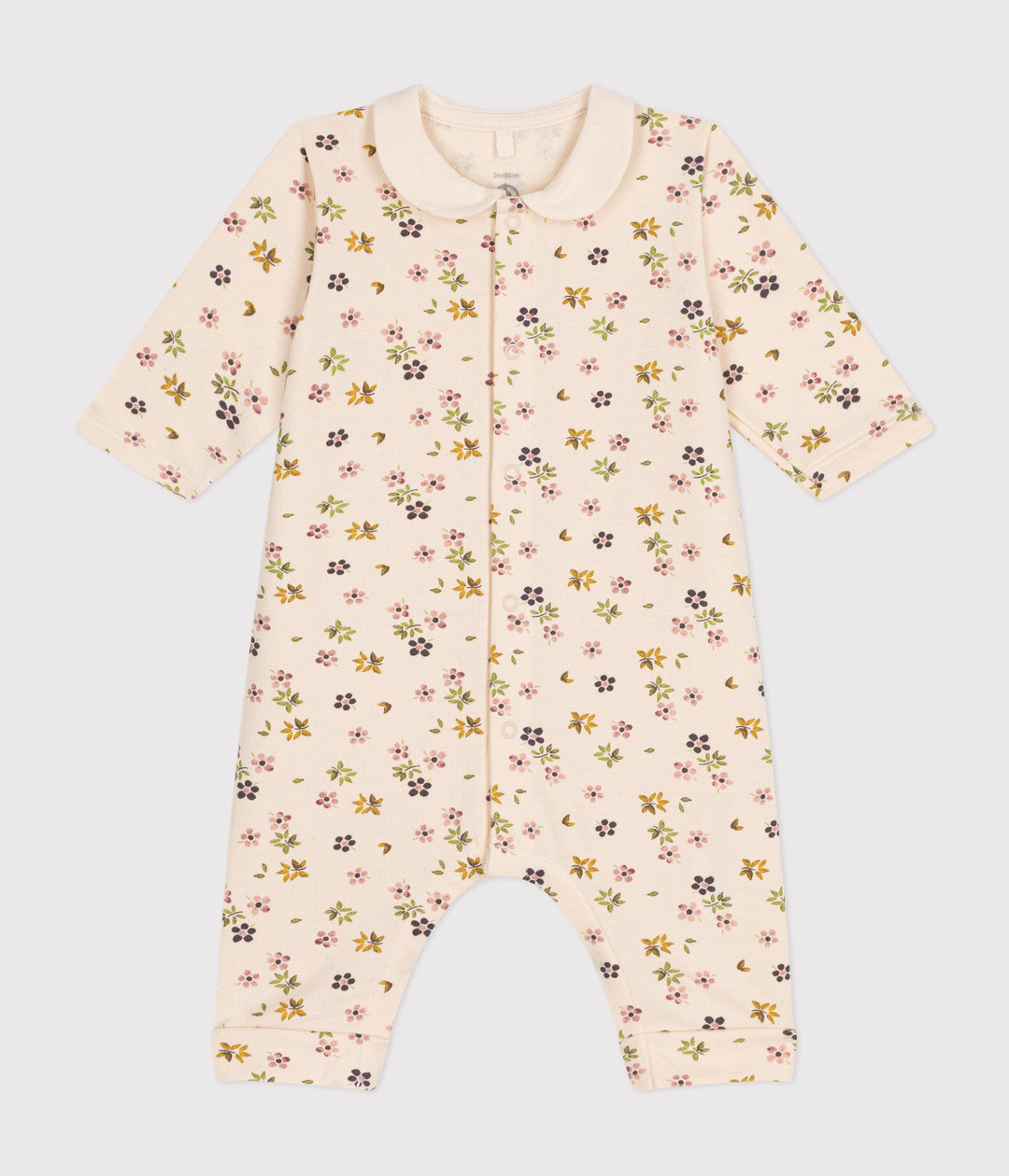 Tutina con stampa floreale lunga in tessuto felpato A0BKA 01 PETIT BATEAU 