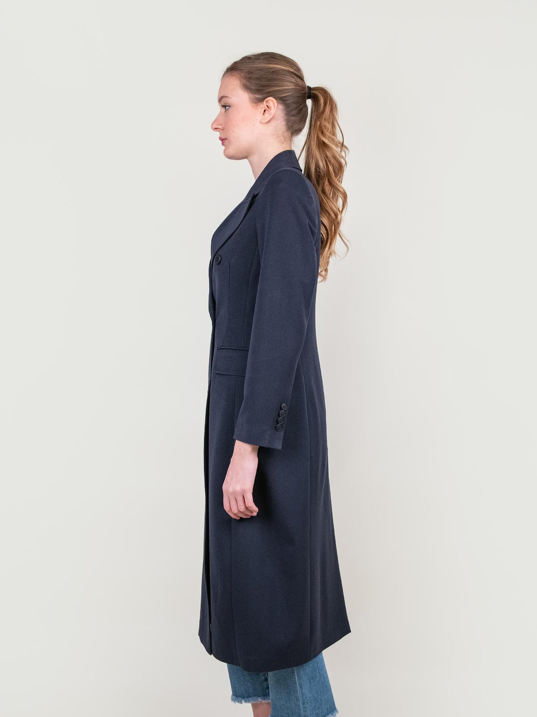 CAPPOTTO LUNGO DOPPIOPETTO BLU