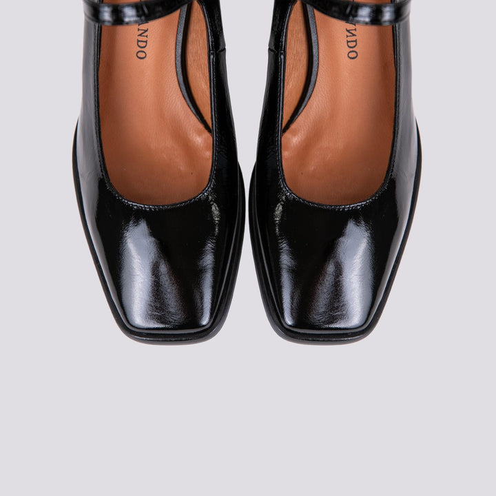 DECOLLETE CON PUNTA SQUADRATA IN VERNICE NERO 23531 VENICE NEGRO ANDREA MORANDO 