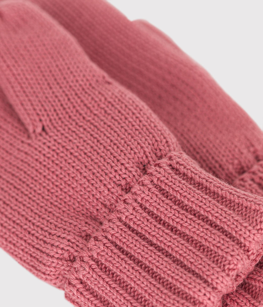 Muffole in maglia rosa con fodera in pile bambino A0B0S 03 PETIT BATEAU 