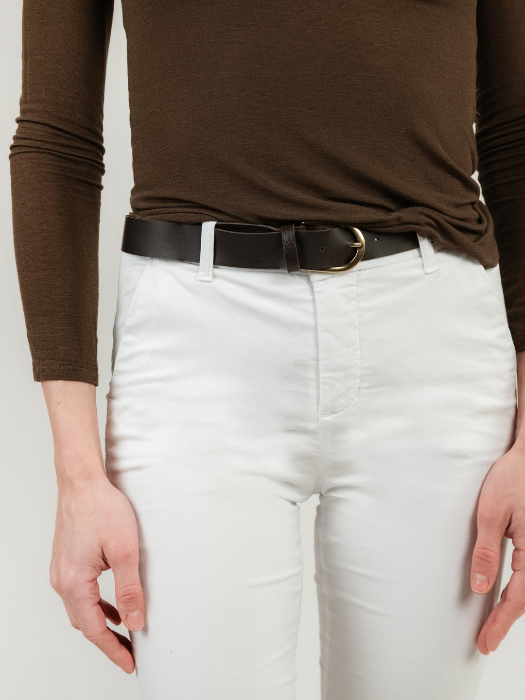 PANTALONE A TROMBETTA BIANCO IN COTONE