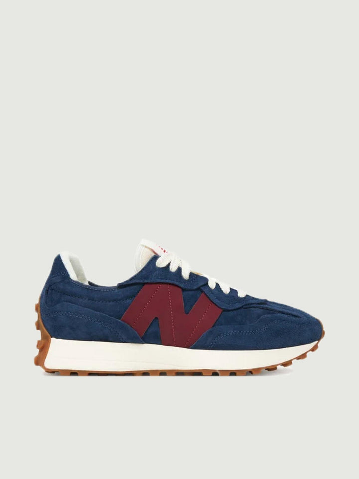 SNEAKER NEW BALANCE 327 CAMOSCIO BLU E BORGOGNA U327WSB DD NEW BALANCE 