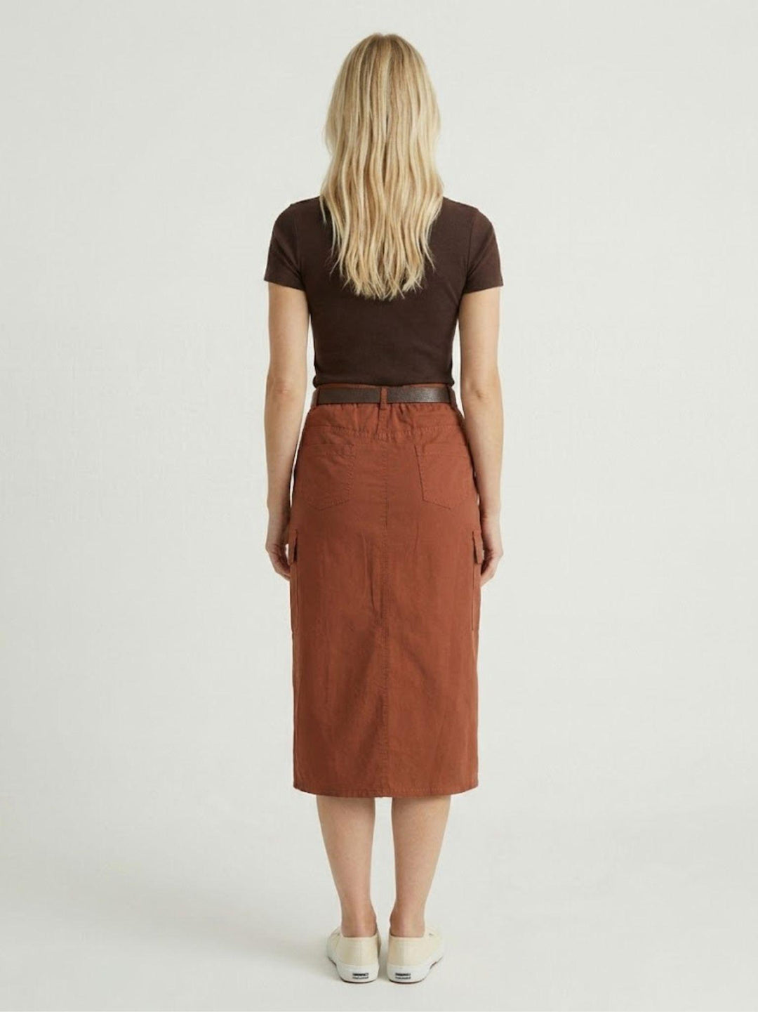 Gonna cargo midi in cotone color ruggine 6105 RUGGINE ANDREA MORANDO 
