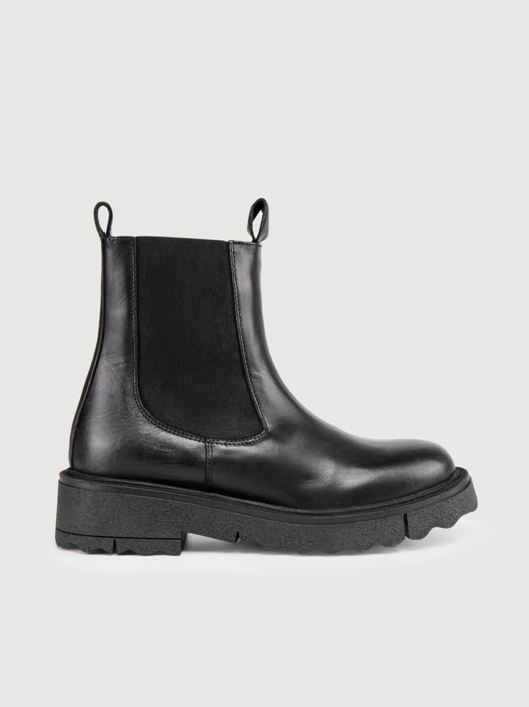 STIVALETTO BEATLES IN PELLE SPAZZOLATA NERO 5208-13 NERO ANDREA MORANDO 