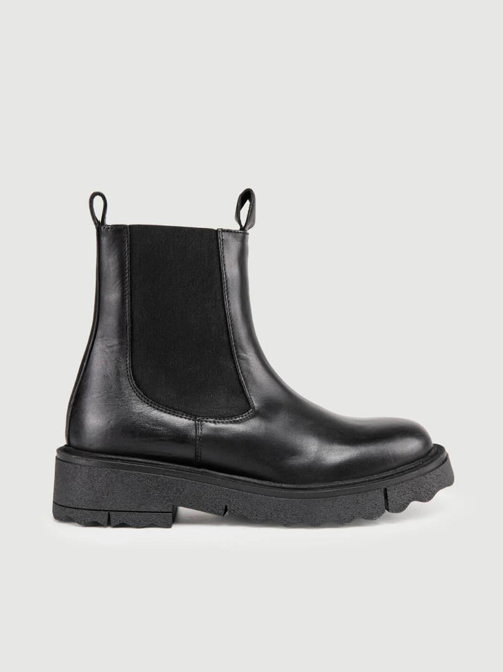 STIVALETTO BEATLES IN PELLE SPAZZOLATA NERO 5208-13 NERO ANDREA MORANDO 