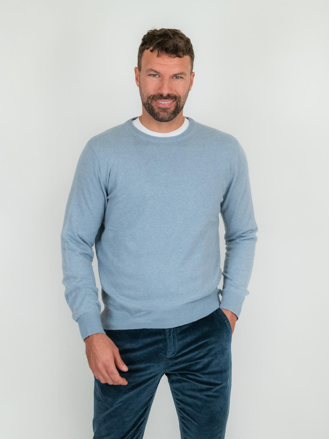 GIROCOLLO AZZURRO LANA E CASHMERE 1200224 209 ANDREA MORANDO 