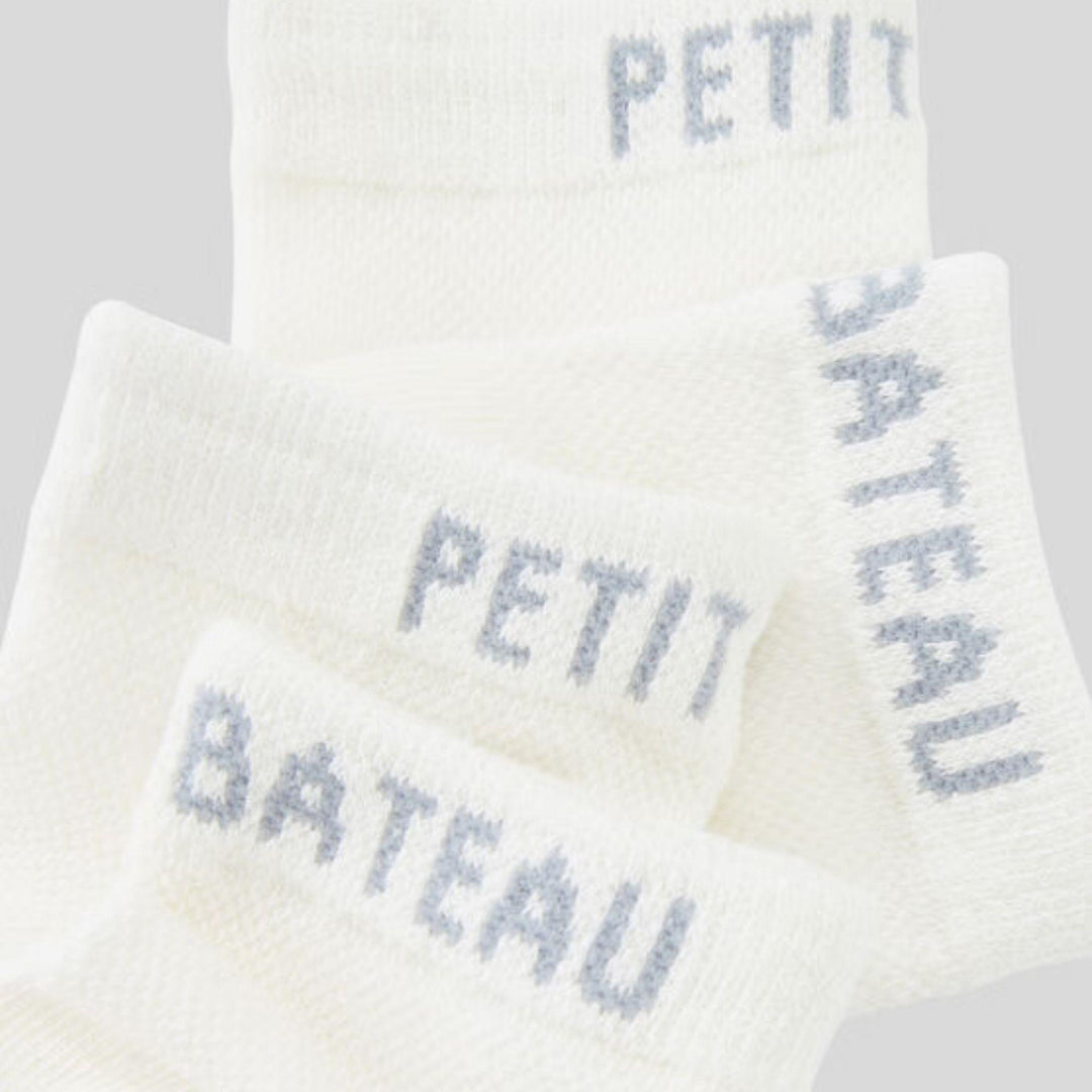 CONFEZIONE DA 2 PAIA DI CALZINI BIANCHI BAMBINO A0A5Z 01 PETIT BATEAU 
