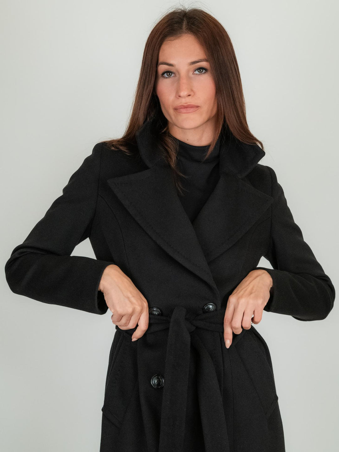 CAPPOTTO NERO DOPPIO SPACCO 9788CDH NERO ANDREA MORANDO 