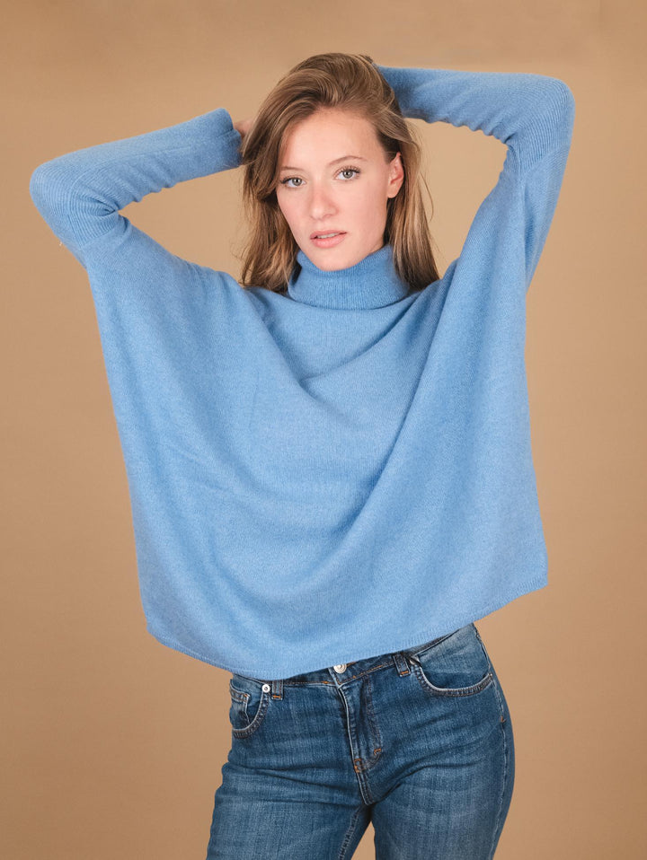 DOLCEVITA OVER IN CASHMERE ECO-FRIENDLY AZZURRO CLARA AZZURRO ABSOLUT CASHMERE 