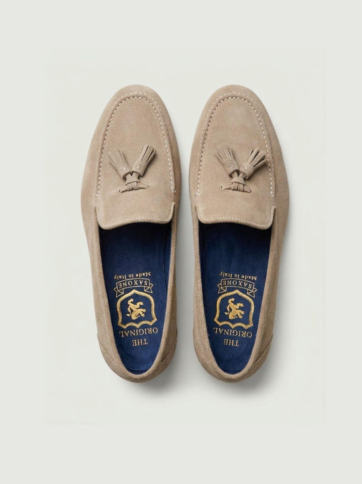 Mocassino Tassel Loafer in pelle scamosciata beige 2025 540 SAXONE 