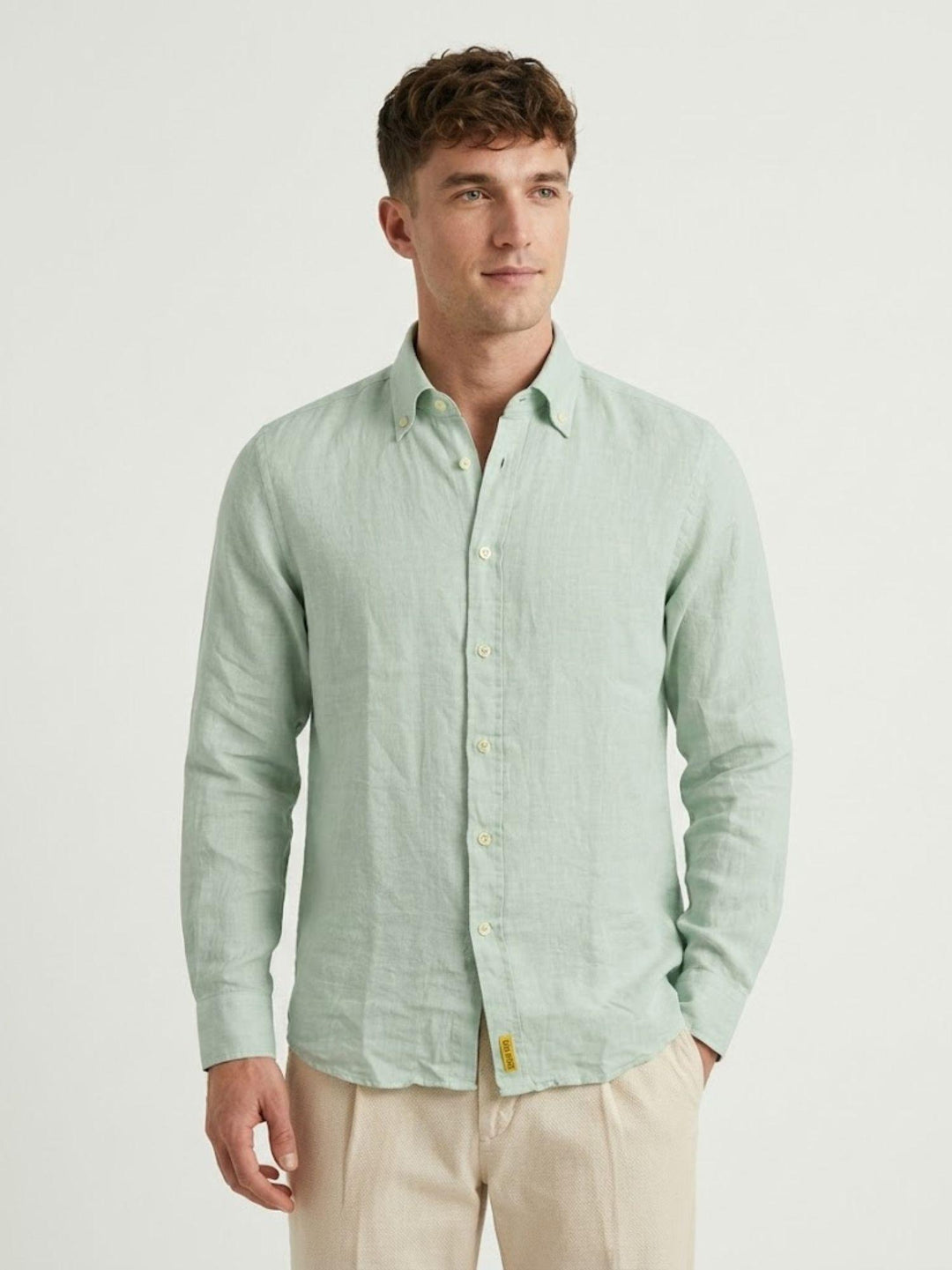 Camicia Bradford in lino verde chiaro BRAD/TC162 V17 BAGGIES 