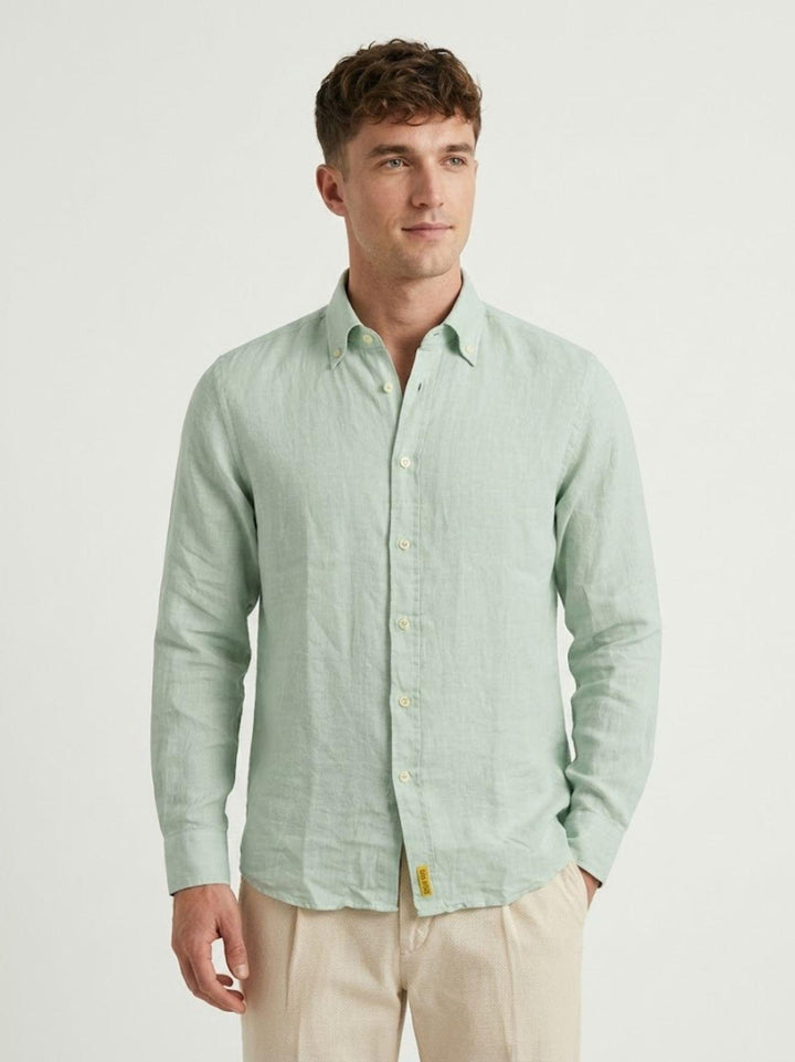 Camicia Bradford in lino verde chiaro BRAD/TC162 V17 BAGGIES 