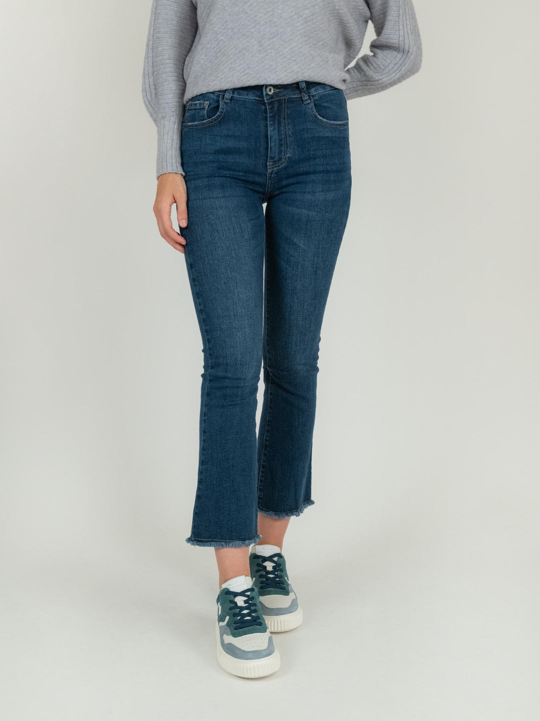 JEANS 5 TASCHE SFRANGIATO DENIM SCURO 6826/26 DENIM SCURO ANDREA MORANDO 