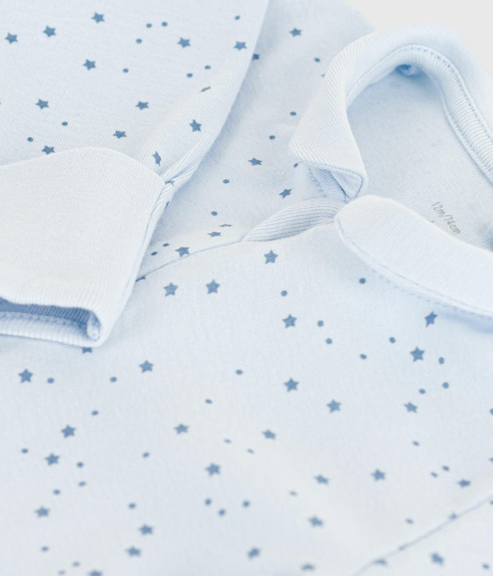 Pigiama in cotone con stelle stampate e colletto neonato A0E0N 03 PETIT BATEAU 