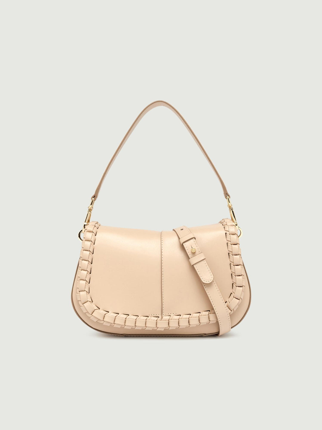 Borsa a spalla Helena Round special in pelle beige BS 10848 PRCK-THR 2971 GIANNI CHIARINI 