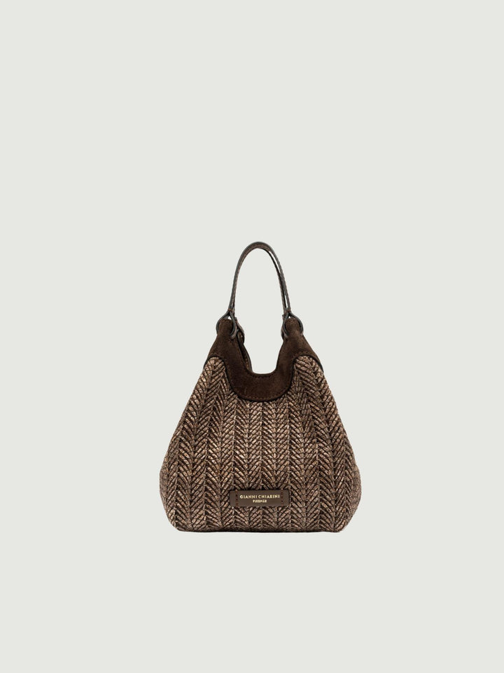 Borsa Dua in paglia intrecciata choco piccola BS 12338/COMM PGLSPG 13840 GIANNI CHIARINI 